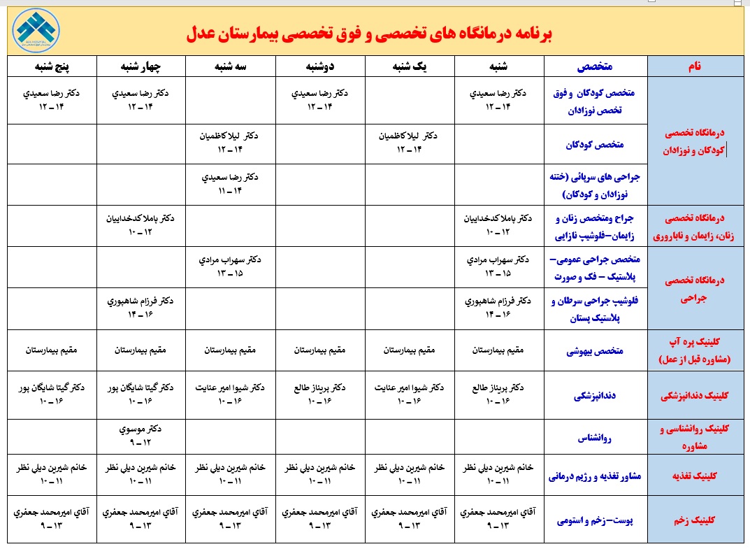 برنامه حضور پزشكان 